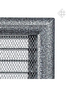 Вентиляционная решетка 17х17 Оскар черная/хром с жалюзи-foto3