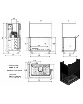 Топка OLIWIA/L/BS/G, Г-образное стекло слева, гильотина-foto2