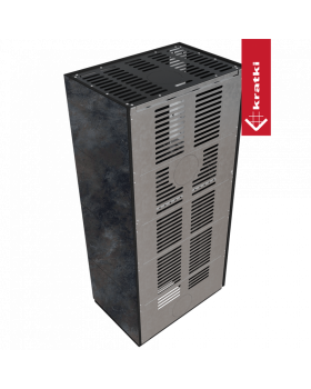 Каминокомплект FLOKI в облицовке OSSIDO NERO, угловое стекло слева-foto5