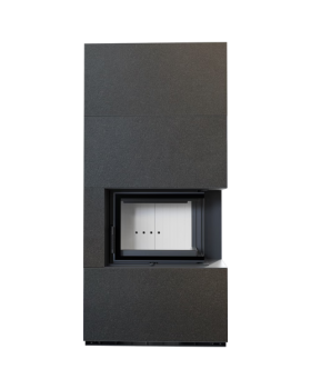 Каминокомплект FLOKI в облицовке INDIAN BLACK, угловое стекло справа-foto3