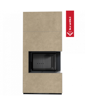 Каминокомплект FLOKI в облицовке FOKOS RENA, угловое стекло справа