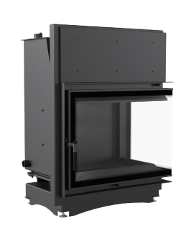 Топка с водяным контуром Amelia/PW/BP/24/BS/W/DECO, Г-образное стекло справа, змеевик