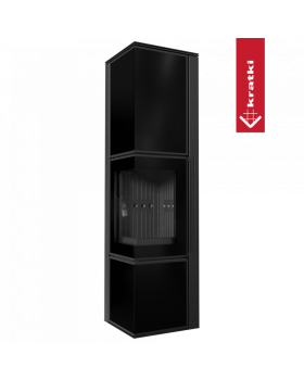 Дровяная стальная печь TORA/L 8 кВт черная