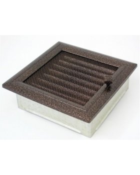 Вентиляционная решетка 17х17 Оскар черная/медь с жалюзи Вентиляционная решетка 17х17 Оскар черная/медь с жалюзи