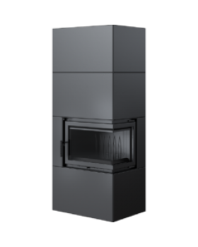 Каминокомплект Kratki SIMPLE Box черный с топкой BS, правый угол-foto5
