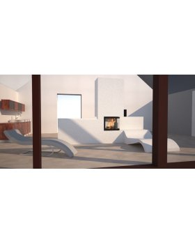 Дровяная топка BeF Twin 7 CP-CP/CL-CL с черной рамкой-foto3