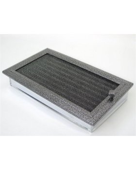 Вентиляционная решетка 17х30 Оскар черная/хром с жалюзи