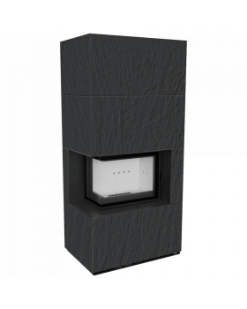 Каминокомплект FLOKI в облицовке NATURALI ARDESIA NERO A SPACCO, угловое стекло слева-foto4