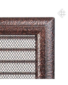 Вентиляционная решетка 22х22 Оскар черная/медь с жалюзи-foto2