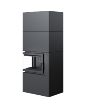 Каминокомплект Kratki SIMPLE Box черный/белый с топкой BS, левый угол-foto4