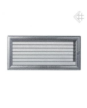 Вентиляционная решетка 17х37 Оскар черная/хром с жалюзи