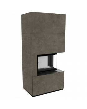 Каминокомплект FLOKI в облицовке FOKOS PIOMBO, угловое стекло справа-foto3