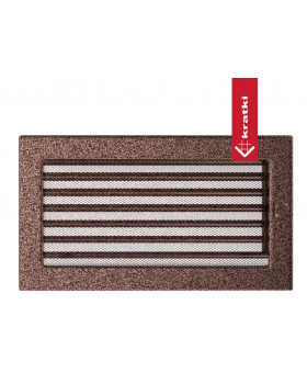 Вентиляционная решетка 17х30 черная/медь пористая с жалюзи