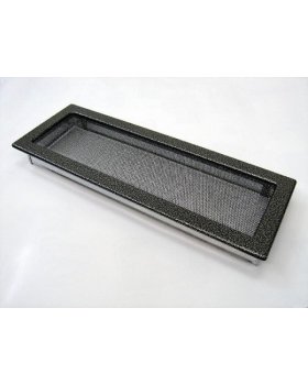 Вентиляционная решетка 17х49 черная/хром пористая