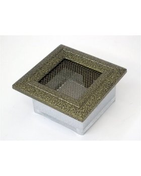 Вентиляционная решетка 11х11 Оскар черная/латунь