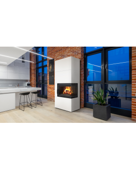 Каминокомплект Kratki SIMPLE Box белый с топкой BS, правый угол-foto7