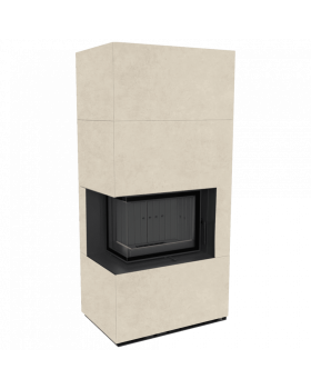 Каминокомплект FLOKI в облицовке FOKOS SALE, угловое стекло слева-foto3