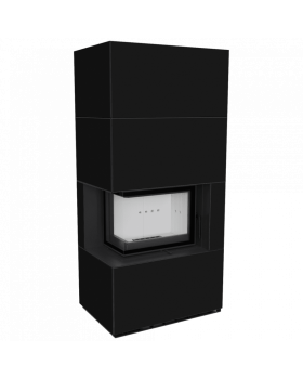 Каминокомплект FLOKI в облицовке NERO ASSOLUTO, угловое стекло слева-foto5