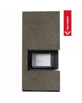 Каминокомплект FLOKI в облицовке FOKOS PIOMBO, угловое стекло справа-foto2