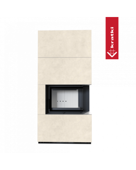 Каминокомплект FLOKI в облицовке FOKOS TALCO, угловое стекло справа-foto2