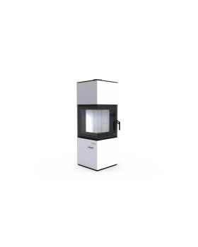 Печь-камин DEFRO HOME QUADROOM, 9,6 кВт, белая сталь