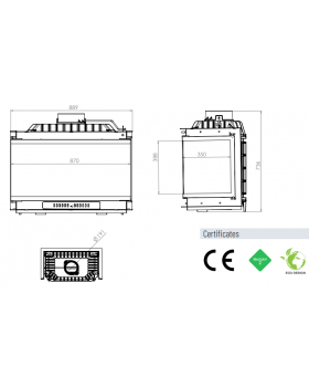 Топка ECT Font/800/LR 18 кВт, трехстороннее стекло-foto2