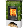 Печь-камин ABX Britania LPI кафельная, белый цоколь (ахорн)