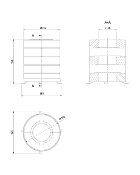 Комплект бетонных теплоаккумулирующих дисков d-150мм (10 шт., 5 слоев, V2)-foto4