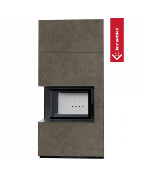 Каминокомплект FLOKI в облицовке FOKOS PIOMBO, угловое стекло слева-foto2