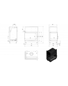 Топка с водяным контуром OLIWIA/PW/BL/17/BS/W, Г-образное стекло слева, змеевик-foto2