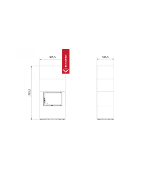 Каминокомплект FLOKI в облицовке ZIMBABWE NERO, угловое стекло справа-foto5