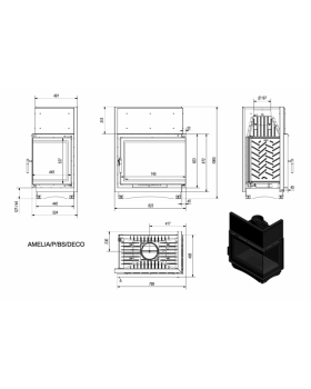Топка AMELIA/P/BS/DECO, Г-образное стекло справа-foto2