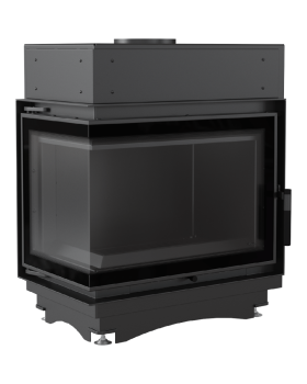 Топка с водяным контуром Maja/PW/BL/12/BS/W/DECO, Г - образное стекло слева, змеевик