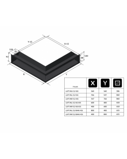 Решётка Kratki Luft 547х766х120 угловая правая черная 45S-foto6