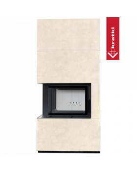 Каминокомплект FLOKI в облицовке FOKOS TALCO, угловое стекло слева-foto2