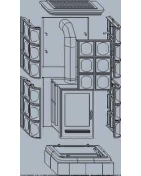 Печь-камин ABX KALEDONIE K керамическая, с теплообменником-foto5