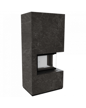 Каминокомплект FLOKI в облицовке NATURALI NERO GRECO, угловое стекло справа-foto4