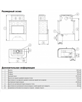 Печь-камин ABX KARELIE NI, белый цоколь - вставка СТАЛЬНАЯ (зеленая)-foto3