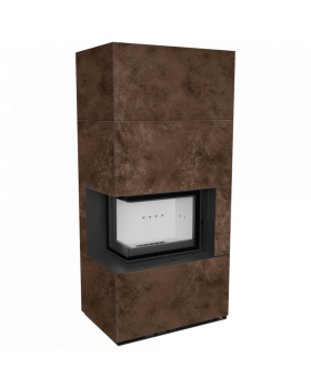 Каминокомплект FLOKI в облицовке OXIDE MORO, угловое стекло слева-foto4