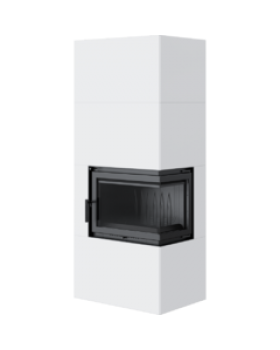 Каминокомплект Kratki SIMPLE Box белый с топкой BS, правый угол-foto4