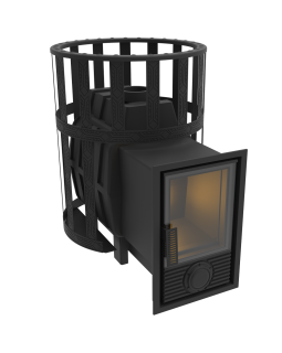 Печь-Камин для бани Воевода 15 Д-2 сетчатый кожух-foto2