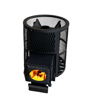 Печь для бани "Корвет" 15 ДТ3-стекло сетчатый кожух