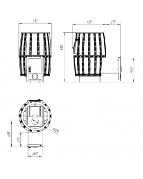 Печь-камин "Витязь" 18 Д-2 (Закрытая каменка нерж, Сетчатый кожух)-foto7