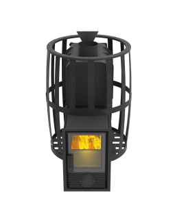 Печь-Камин для бани Воевода 20 Д-2 сетчатый кожух Закрытая каменка-foto5