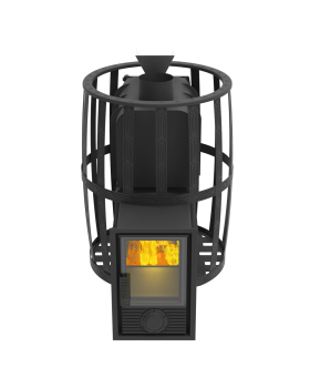 Печь-Камин для бани Воевода 20 Д-2 сетчатый кожух Закрытая каменка-foto4