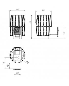 Печь для бани "Витязь" 18 ДТ-4 (Закрытая каменка нерж, Сетчатый кожух)-foto7