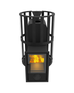 Печь-Камин для бани Воевода 15 Д-2 сетчатый кожух Закрытая каменка-foto6