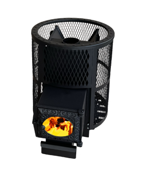 Печь для бани "Корвет" 24 сетчатый кожух ДТ3-стекло