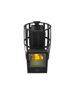 Печь-Камин для бани Воевода 20 Д-1 сетчатый кожух Закрытая каменка-foto4