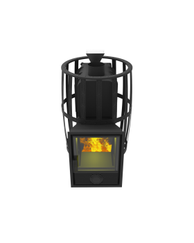 Печь-Камин для бани Воевода 20 Д-1 сетчатый кожух Закрытая каменка-foto3